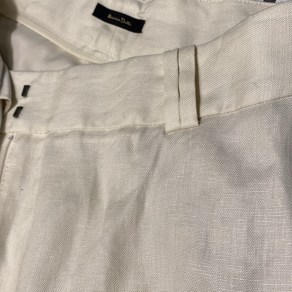 NWT. Massimo Dutti Vanilla 100% Linen Suit Trousers with Double Tabs. Size 8. - Picture 4 of 8